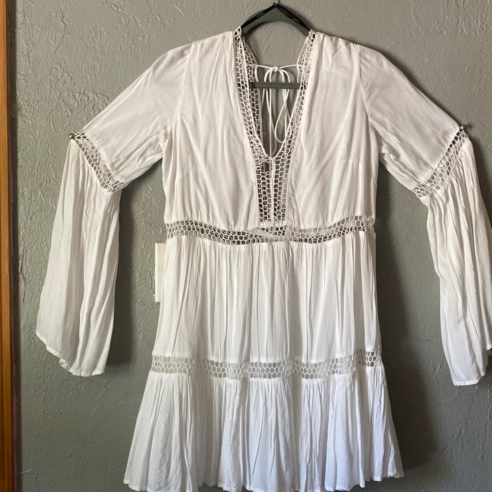 Forever 21, white swimsuit coverup, M